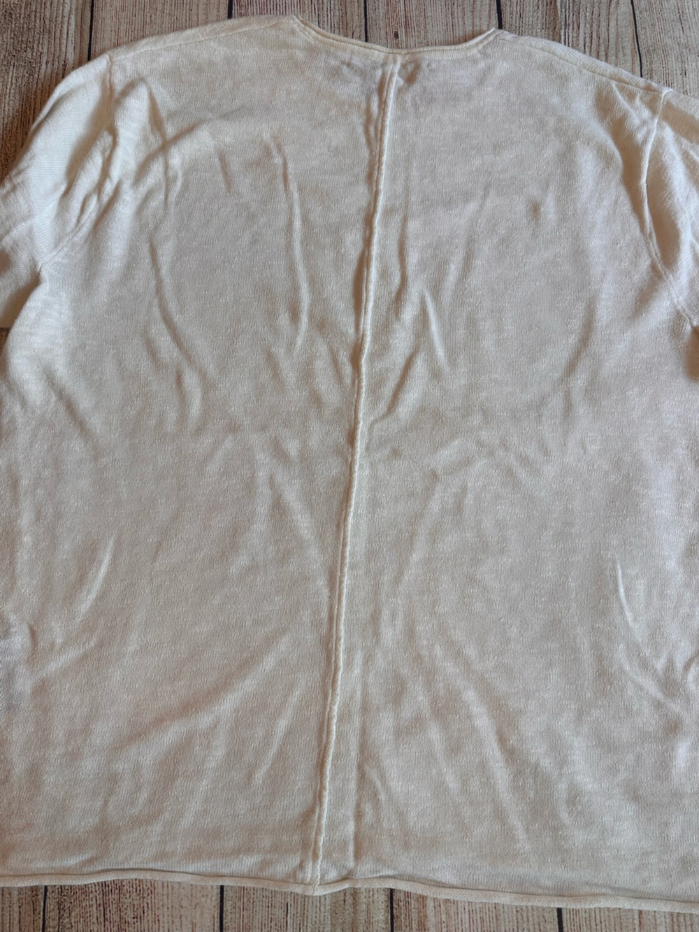 Rag & Bone Men's Cream Linen Blend Raw Hem Crewneck Sweater L - Picture 4 of 8